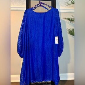 Jessica Howard Blue Textured Midi Dress